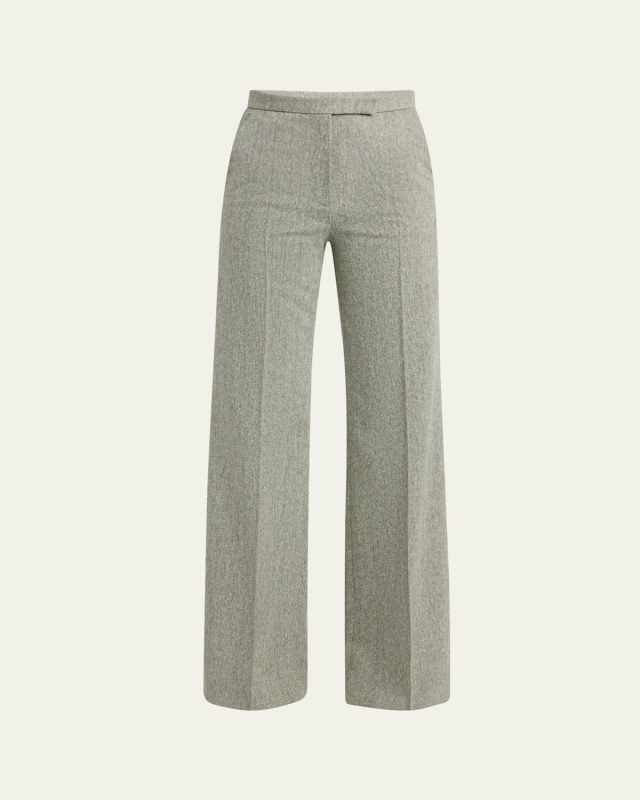 Pleated Wool-Blend Trousers